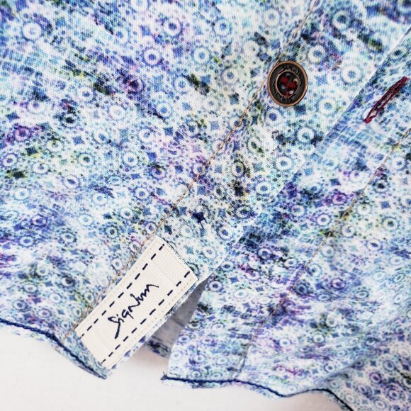 Signum Germany Button-Up Shirt Modern Fit Long Sleeve Abstract Woven size 2XL - Picture 4 of 9